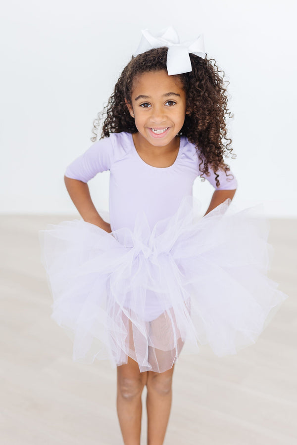 lavender-3-4-tutu-leotard Mila & Rose at Sophia's Style-Lavender 3/4 Tutu Leotard-6-12M-Tutu Leotard 3/4-1